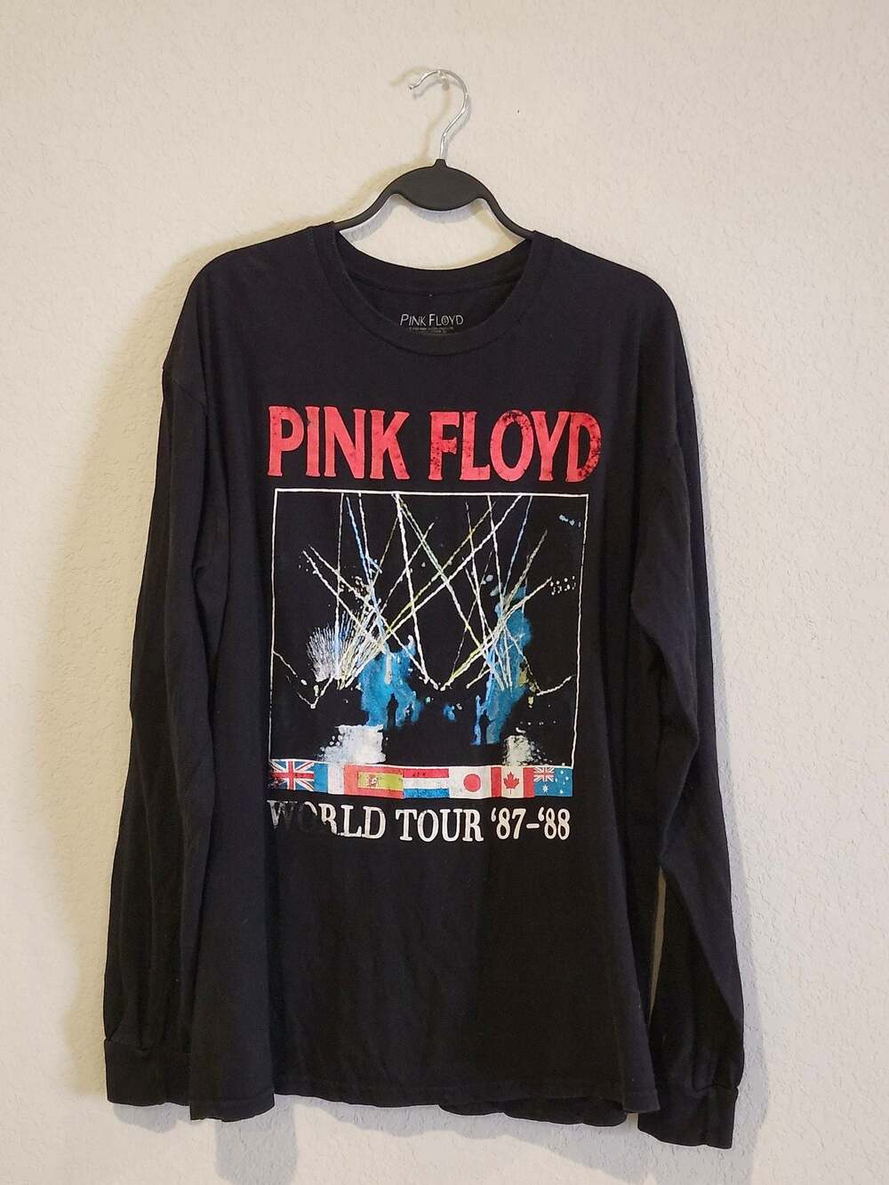Pink Floyd World Tour 87-88 Black Long Sleeve Graphic Tee 2XL